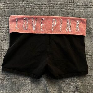 PINK Yoga Shorts Love Pink Cheetah Sequins Medium